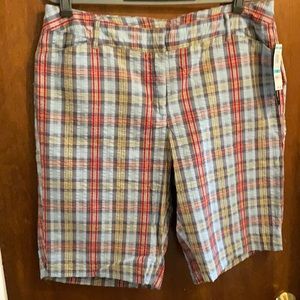 Style & co. Bermuda shorts sz 16 plaid. Cotton NWT